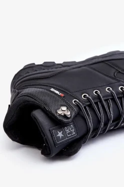 Outlet Evento Męskie Ocieplane Buty Trekkingowe Czarne Daviana