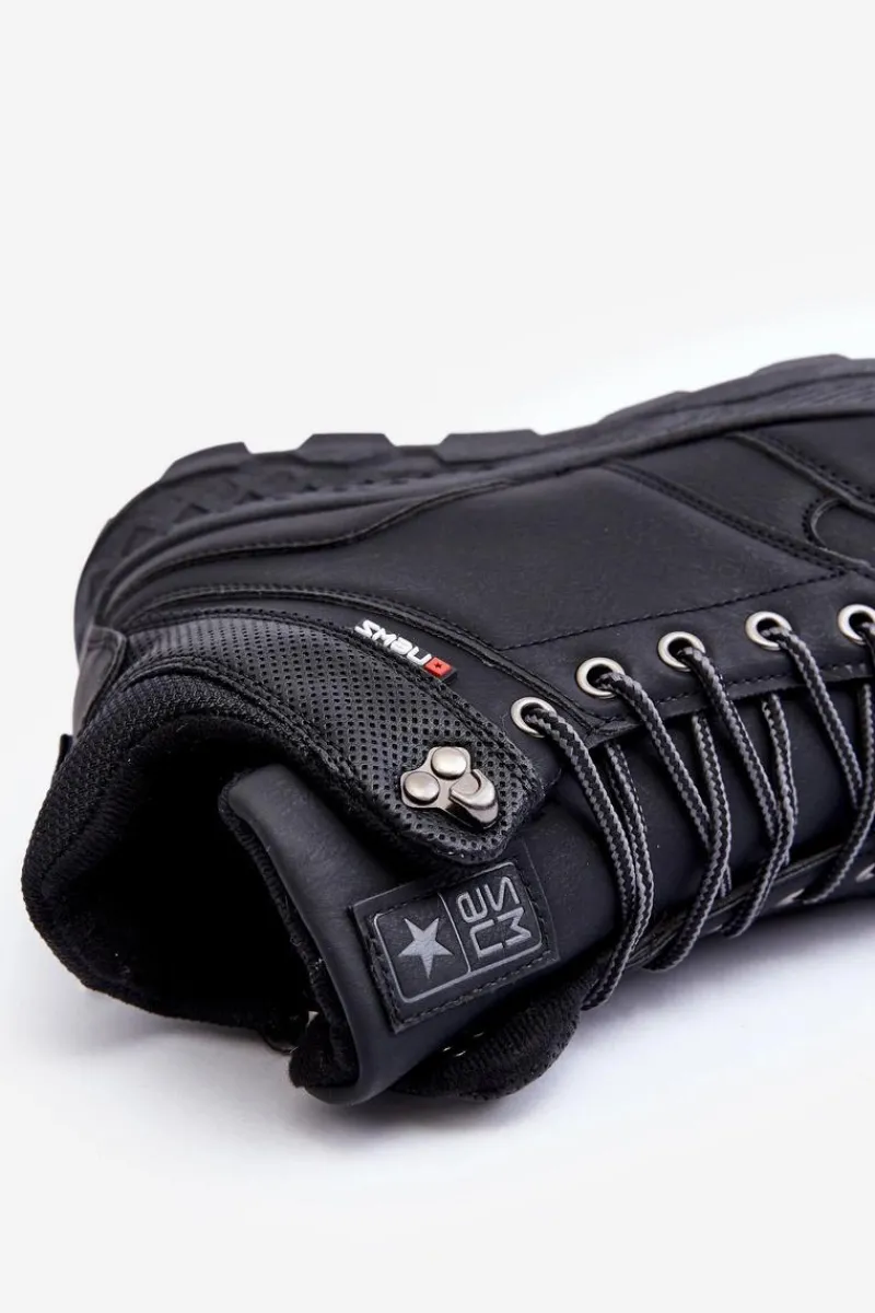 Outlet Evento Męskie Ocieplane Buty Trekkingowe Czarne Daviana