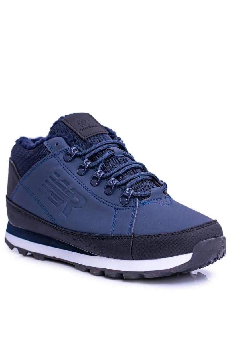 Boto Męskie Ocieplane Buty Trekkingowe Granatowe Newlans2