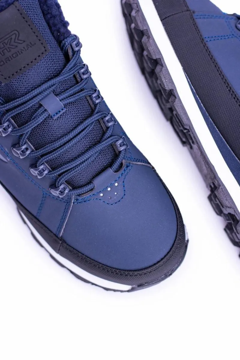 Boto Męskie Ocieplane Buty Trekkingowe Granatowe Newlans2