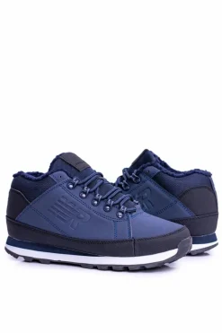 Boto Męskie Ocieplane Buty Trekkingowe Granatowe Newlans2