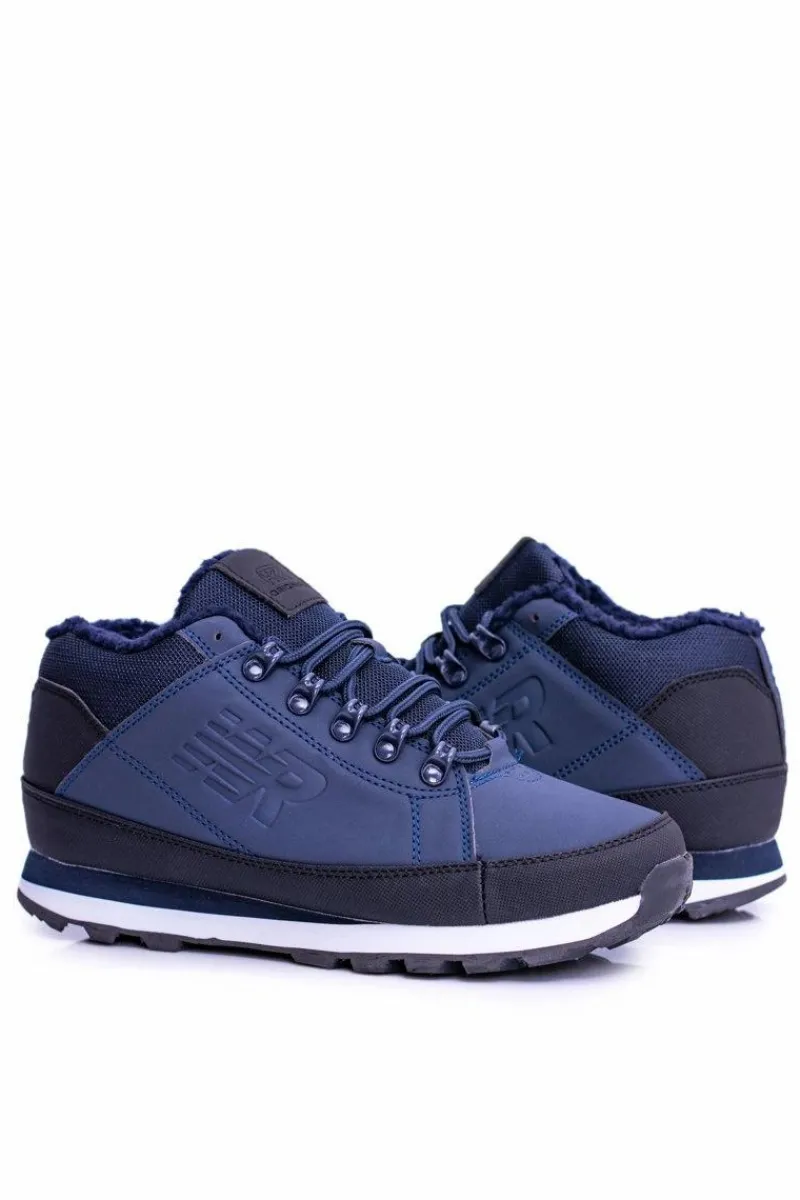 Boto Męskie Ocieplane Buty Trekkingowe Granatowe Newlans2