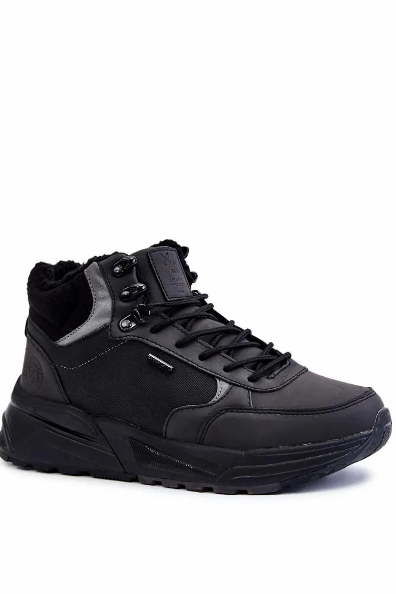 Obuwie Trekkingowe Męskie|Botki Męskie>Cross Jeans Męskie Ocieplane Buty Trekkingowe KK1R4031C Czarne