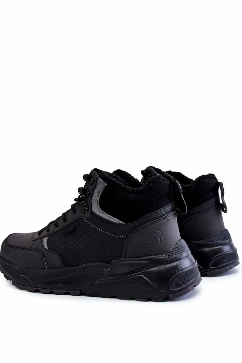 Obuwie Trekkingowe Męskie|Botki Męskie>Cross Jeans Męskie Ocieplane Buty Trekkingowe KK1R4031C Czarne