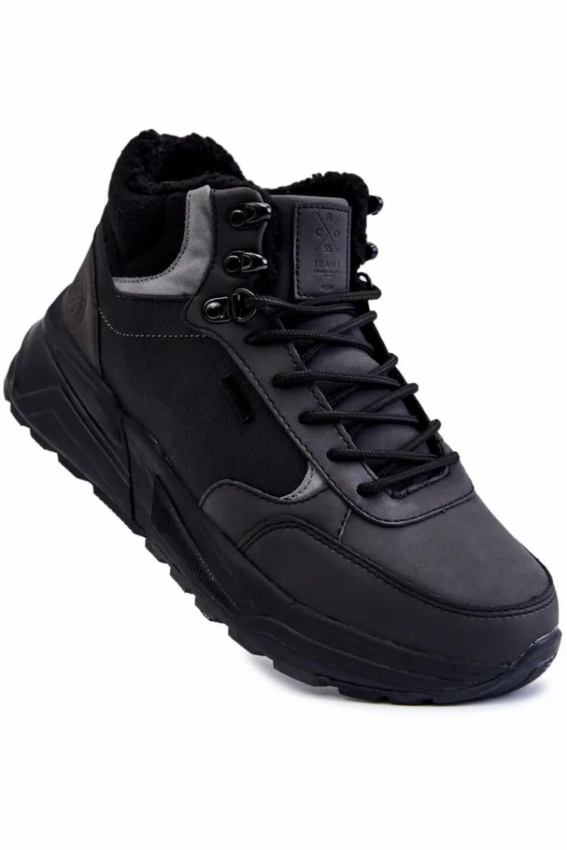 Obuwie Trekkingowe Męskie|Botki Męskie>Cross Jeans Męskie Ocieplane Buty Trekkingowe KK1R4031C Czarne