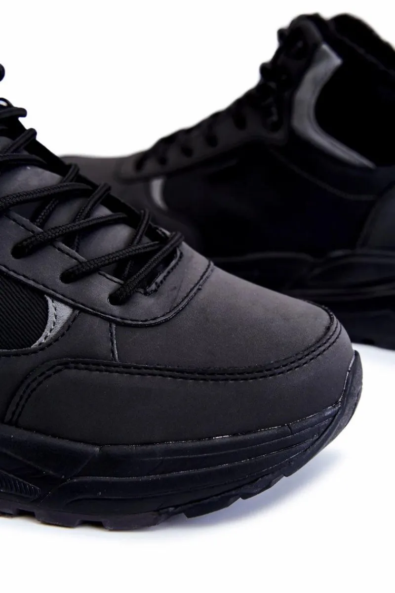 Obuwie Trekkingowe Męskie|Botki Męskie>Cross Jeans Męskie Ocieplane Buty Trekkingowe KK1R4031C Czarne