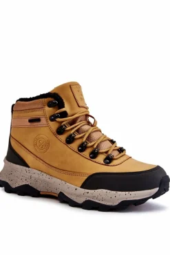 Obuwie Trekkingowe Męskie|Botki Męskie>Cross Jeans Męskie Ocieplane Buty Trekkingowe KK1R4026C Camel