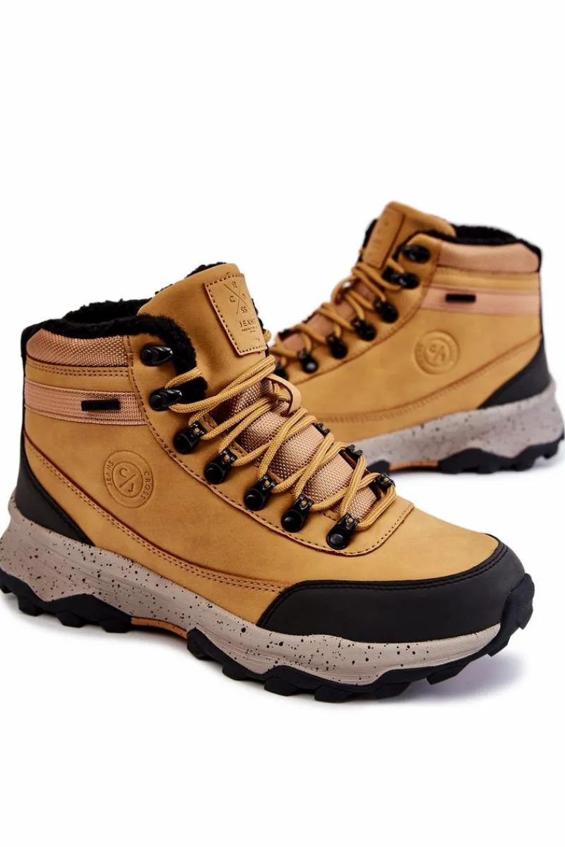 Obuwie Trekkingowe Męskie|Botki Męskie>Cross Jeans Męskie Ocieplane Buty Trekkingowe KK1R4026C Camel