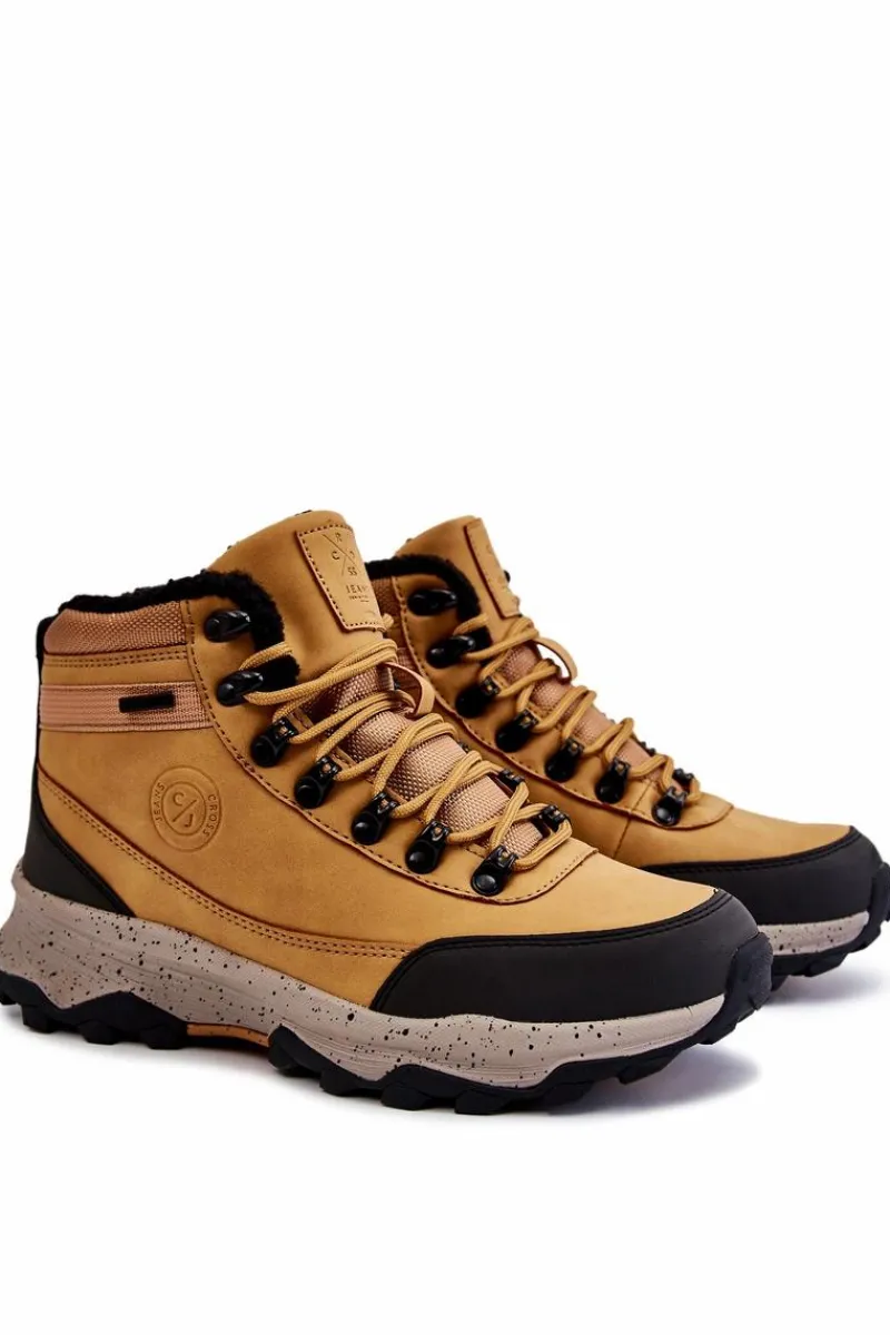 Obuwie Trekkingowe Męskie|Botki Męskie>Cross Jeans Męskie Ocieplane Buty Trekkingowe KK1R4026C Camel