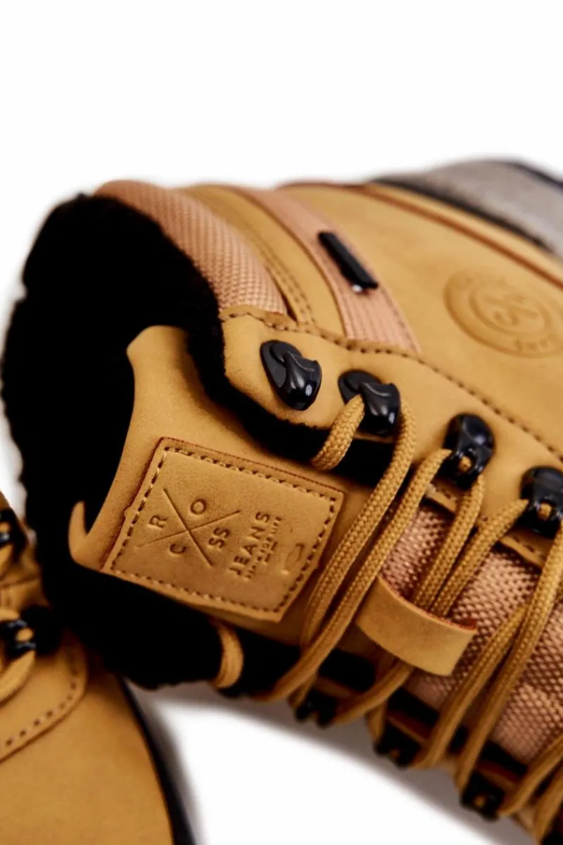 Obuwie Trekkingowe Męskie|Botki Męskie>Cross Jeans Męskie Ocieplane Buty Trekkingowe KK1R4026C Camel