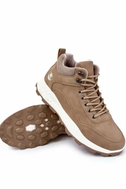 New Męskie Ocieplane Buty Trekkingowe Trapery Beżowe Otto Męskie Obuwie Trekkingowe Męskie|Botki Męskie