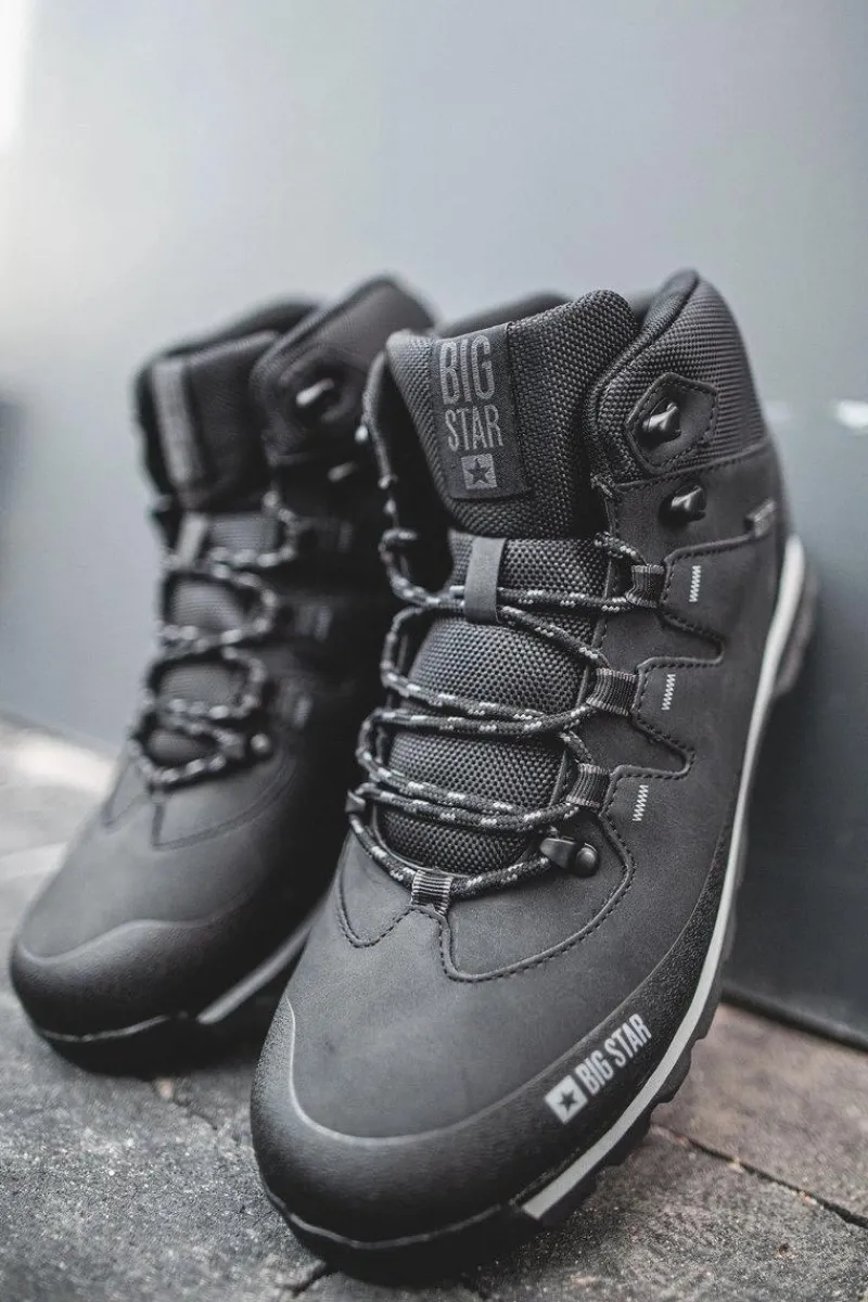 Obuwie Trekkingowe Męskie>Big Star Shoes Męskie Ocieplane Buty Trekkingowe Big Star EE174437 Czarne