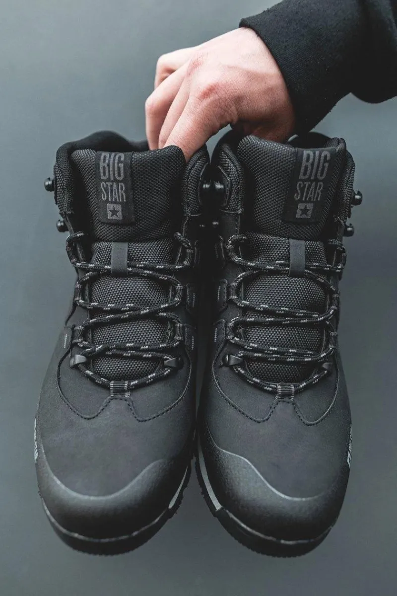 Obuwie Trekkingowe Męskie>Big Star Shoes Męskie Ocieplane Buty Trekkingowe Big Star EE174437 Czarne