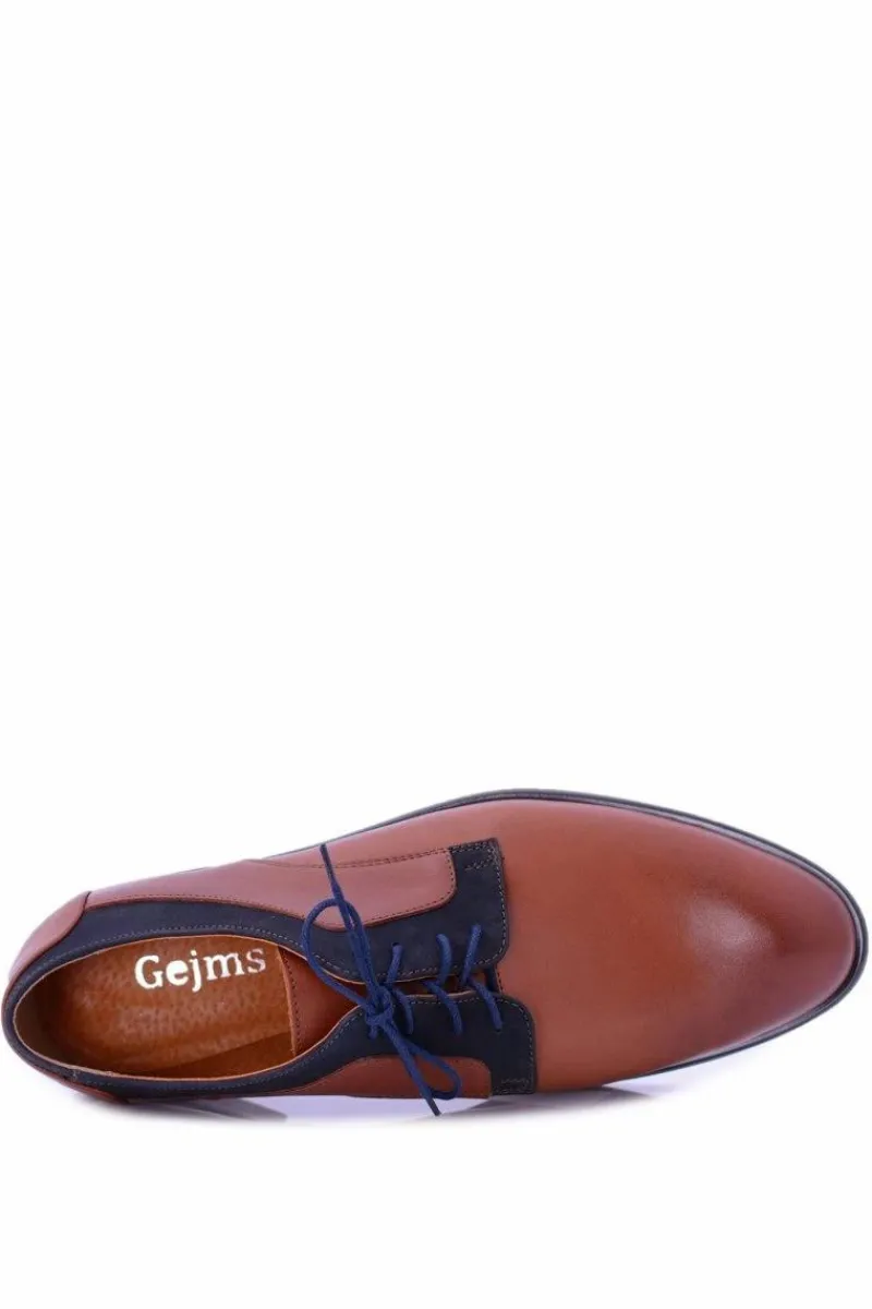 Outlet Boto Męskie Półbuty Bednarek Eleganckie Skórzane Brązowe Maksim