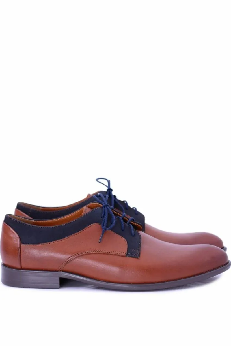 Outlet Boto Męskie Półbuty Bednarek Eleganckie Skórzane Brązowe Maksim