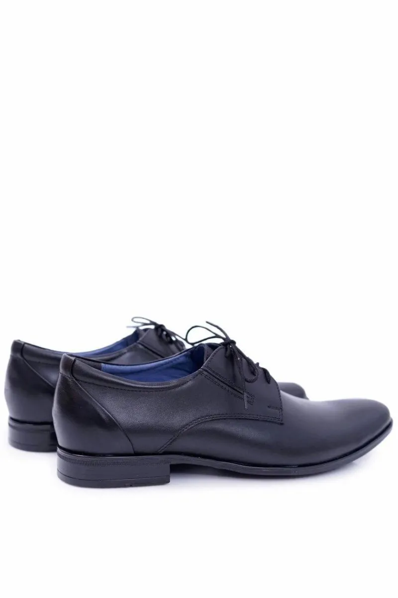 Outlet Męskie Półbuty Bednarek Eleganckie Skórzane Wizytowe Czarne Franko Męskie Bednarek Polish Shoes|Półbuty Eleganckie