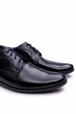 Clearance Boto Męskie Półbuty Bednarek Eleganckie Skórzane Lakierowane Czarne Gaspare