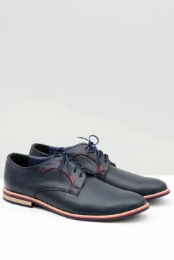 Męskie Półbuty Bednarek Eleganckie Skórzane Granatowe Pietro Męskie Bednarek Polish Shoes|Półbuty Casual