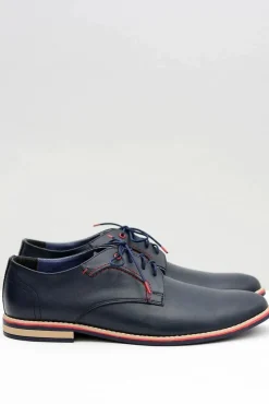 Męskie Półbuty Bednarek Eleganckie Skórzane Granatowe Pietro Męskie Bednarek Polish Shoes|Półbuty Casual