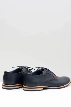 Męskie Półbuty Bednarek Eleganckie Skórzane Granatowe Pietro Męskie Bednarek Polish Shoes|Półbuty Casual