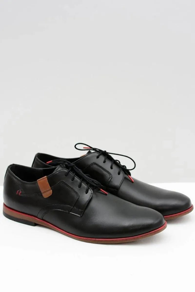 Clearance Męskie Półbuty Bednarek Eleganckie Skórzane Czarne Nikolas Męskie Bednarek Polish Shoes|Półbuty Casual