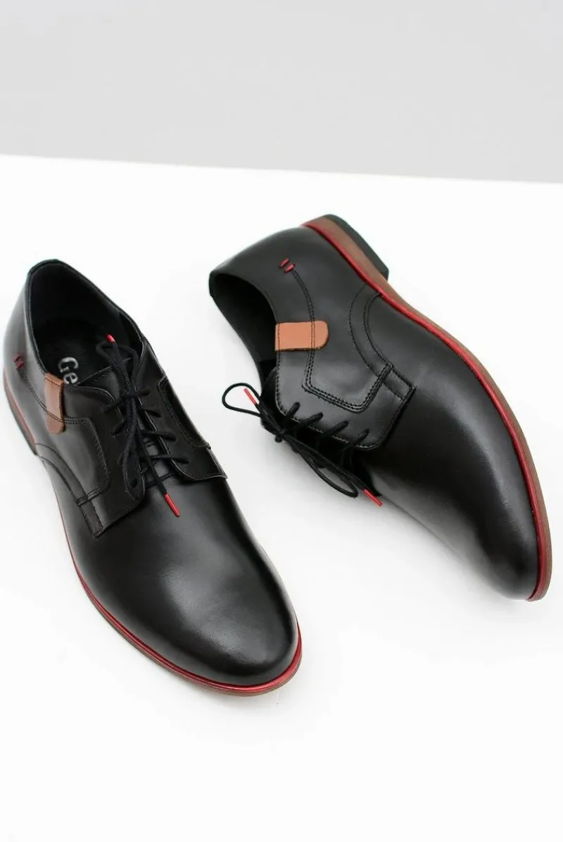 Clearance Męskie Półbuty Bednarek Eleganckie Skórzane Czarne Nikolas Męskie Bednarek Polish Shoes|Półbuty Casual
