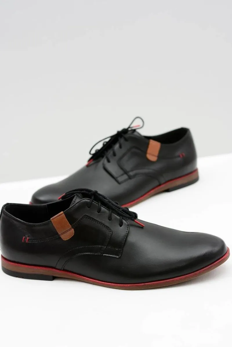 Clearance Męskie Półbuty Bednarek Eleganckie Skórzane Czarne Nikolas Męskie Bednarek Polish Shoes|Półbuty Casual