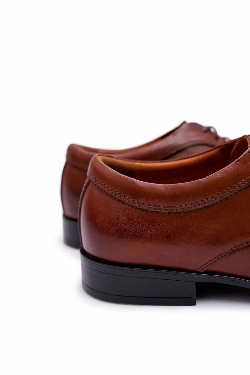 Bednarek Polish Shoes|Półbuty Eleganckie>Boto Męskie Półbuty Bednarek Eleganckie Skórzane Wizytowe Brązowe Gaspare