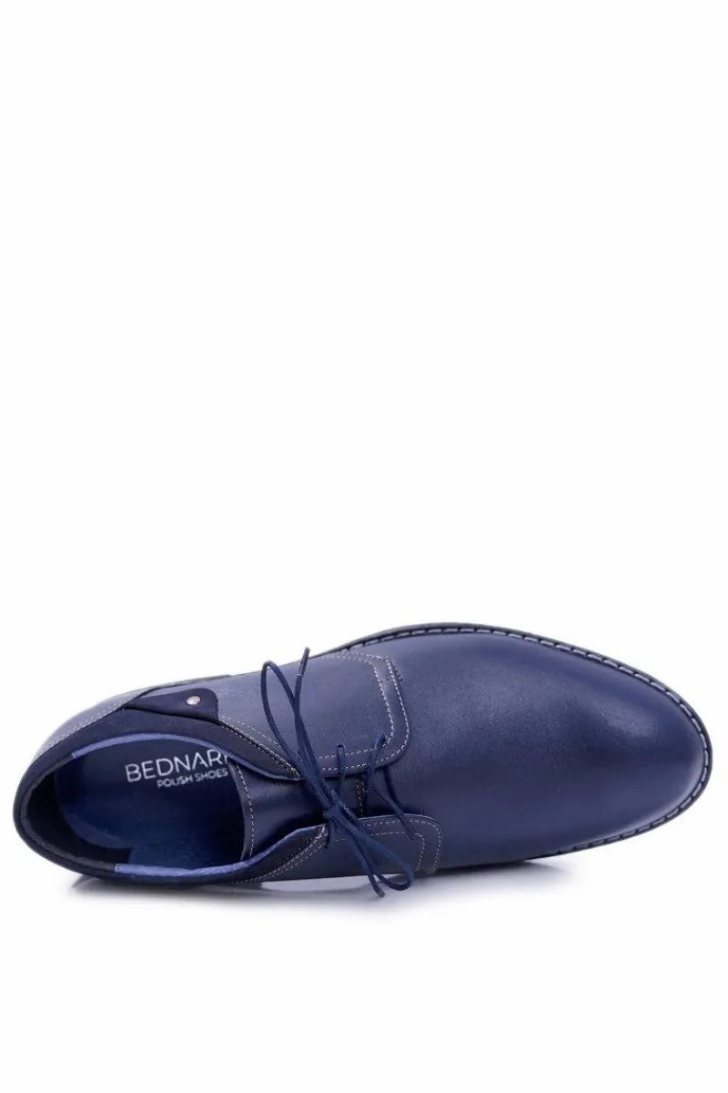 Discount Męskie Półbuty Bednarek Eleganckie Skórzane Granatowe Oliviero Męskie Bednarek Polish Shoes|Półbuty Casual
