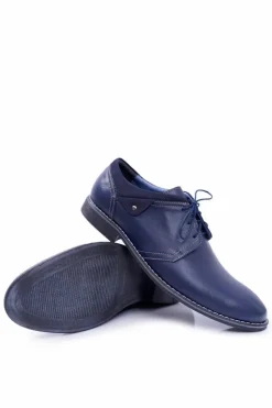 Discount Męskie Półbuty Bednarek Eleganckie Skórzane Granatowe Oliviero Męskie Bednarek Polish Shoes|Półbuty Casual