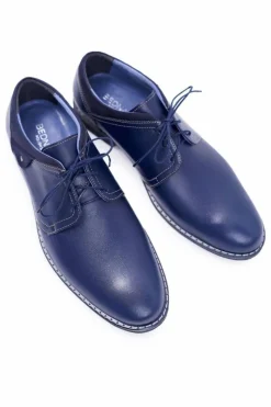 Discount Męskie Półbuty Bednarek Eleganckie Skórzane Granatowe Oliviero Męskie Bednarek Polish Shoes|Półbuty Casual