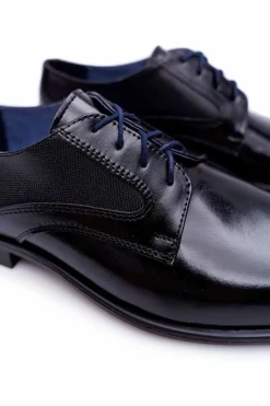 Discount Boto Męskie Półbuty Bednarek Eleganckie Skórzane Wizytowe Czarne Midas