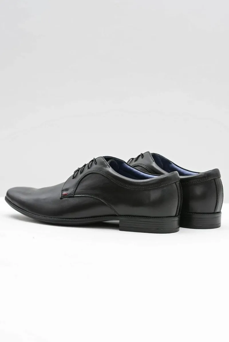 Hot Boto Męskie Półbuty Bednarek Eleganckie Skórzane Wizytowe Czarne Gaspare