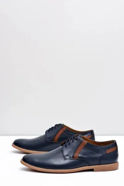 Best Boto Męskie Półbuty Bednarek Skórzane Granatowe Millo