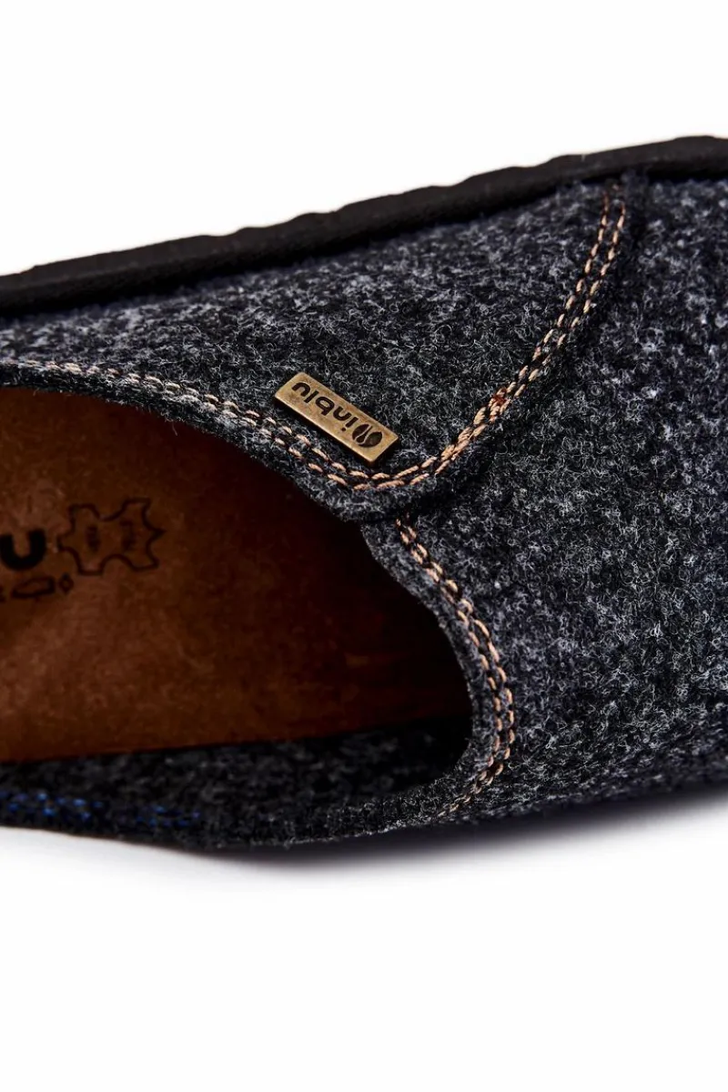 Klapki Męskie Klasyczne|Papcie Męskie>INBLU Męskie Profilaktyczne Papcie Klapki SI000020 Szare