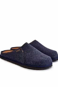 New INBLU Męskie Profilaktyczne Papcie Klapki SI000020 Granatowe