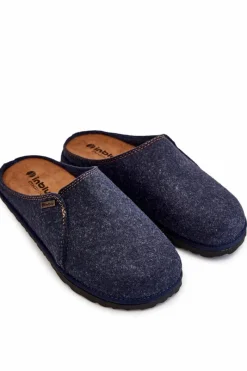 New INBLU Męskie Profilaktyczne Papcie Klapki SI000020 Granatowe