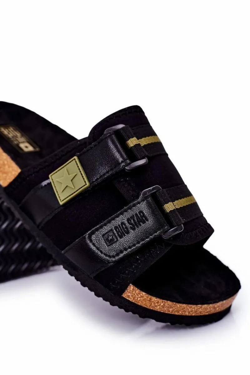 Big Star Shoes Męskie Profilowane Klapki Big Star HH174058 Czarne