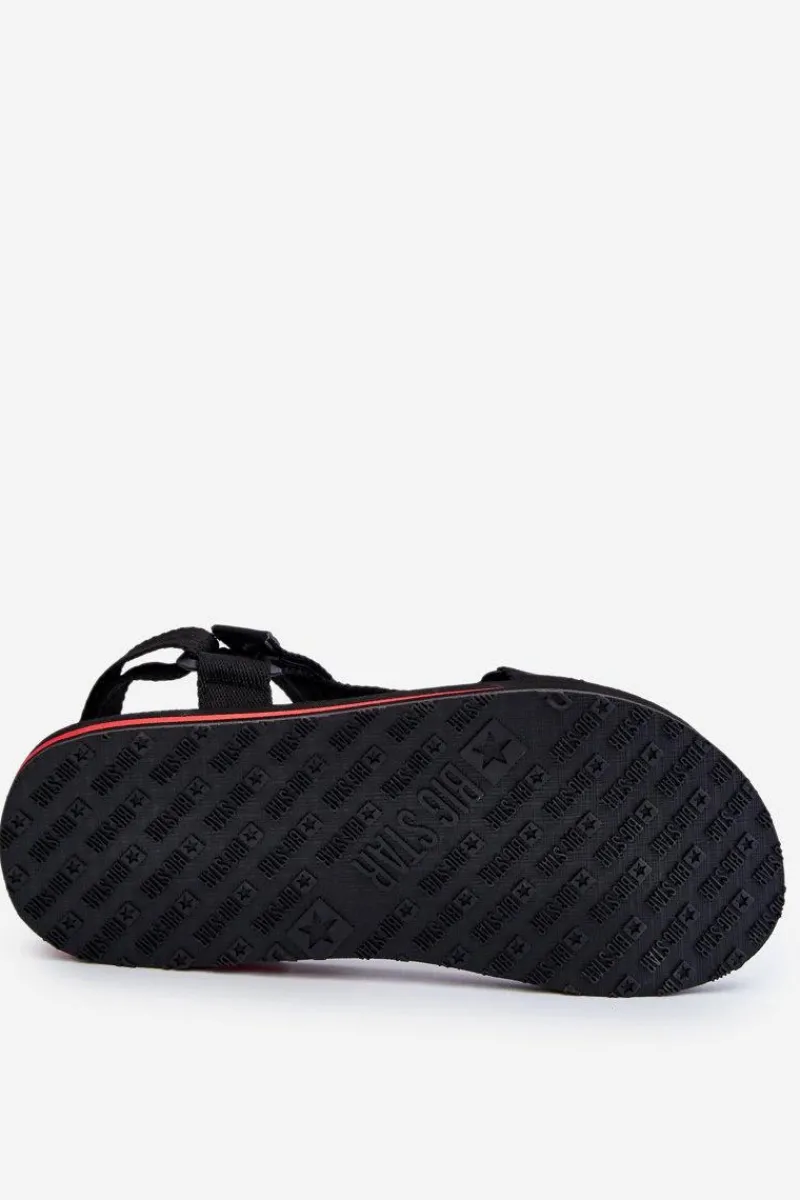 New Męskie Sandały Na Rzepy Big Star DD174717 Czarne Damskie Sandały Męskie|Sandały Big Star