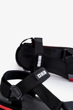 New Męskie Sandały Na Rzepy Big Star DD174717 Czarne Damskie Sandały Męskie|Sandały Big Star