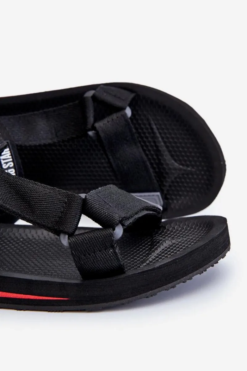 New Męskie Sandały Na Rzepy Big Star DD174717 Czarne Damskie Sandały Męskie|Sandały Big Star