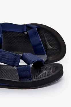 Discount Big Star Shoes Męskie Sandały Na Rzepy Big Star DD174718 Granatowe Niebieski