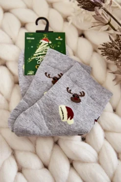 Discount COSAS Męskie Skarpetki W Świąteczne Wzory Szare