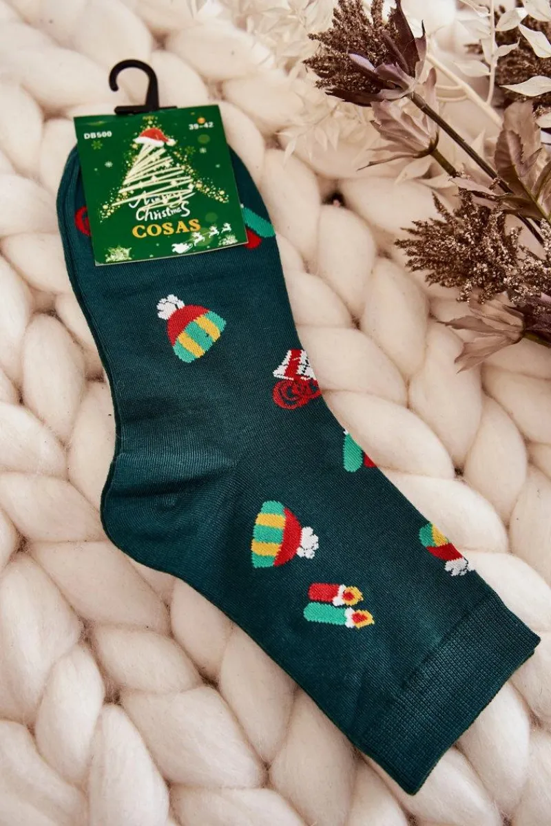 Skarpetki|Skarpetki>COSAS Męskie Skarpetki W Świąteczne Wzory Zielone