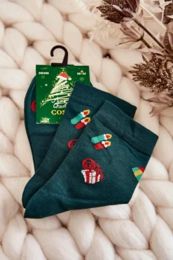 Skarpetki|Skarpetki>COSAS Męskie Skarpetki W Świąteczne Wzory Zielone