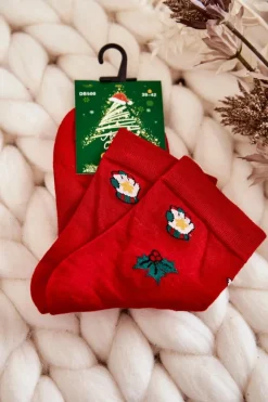 Outlet COSAS Męskie Skarpetki W Świąteczne Wzory Czerwone