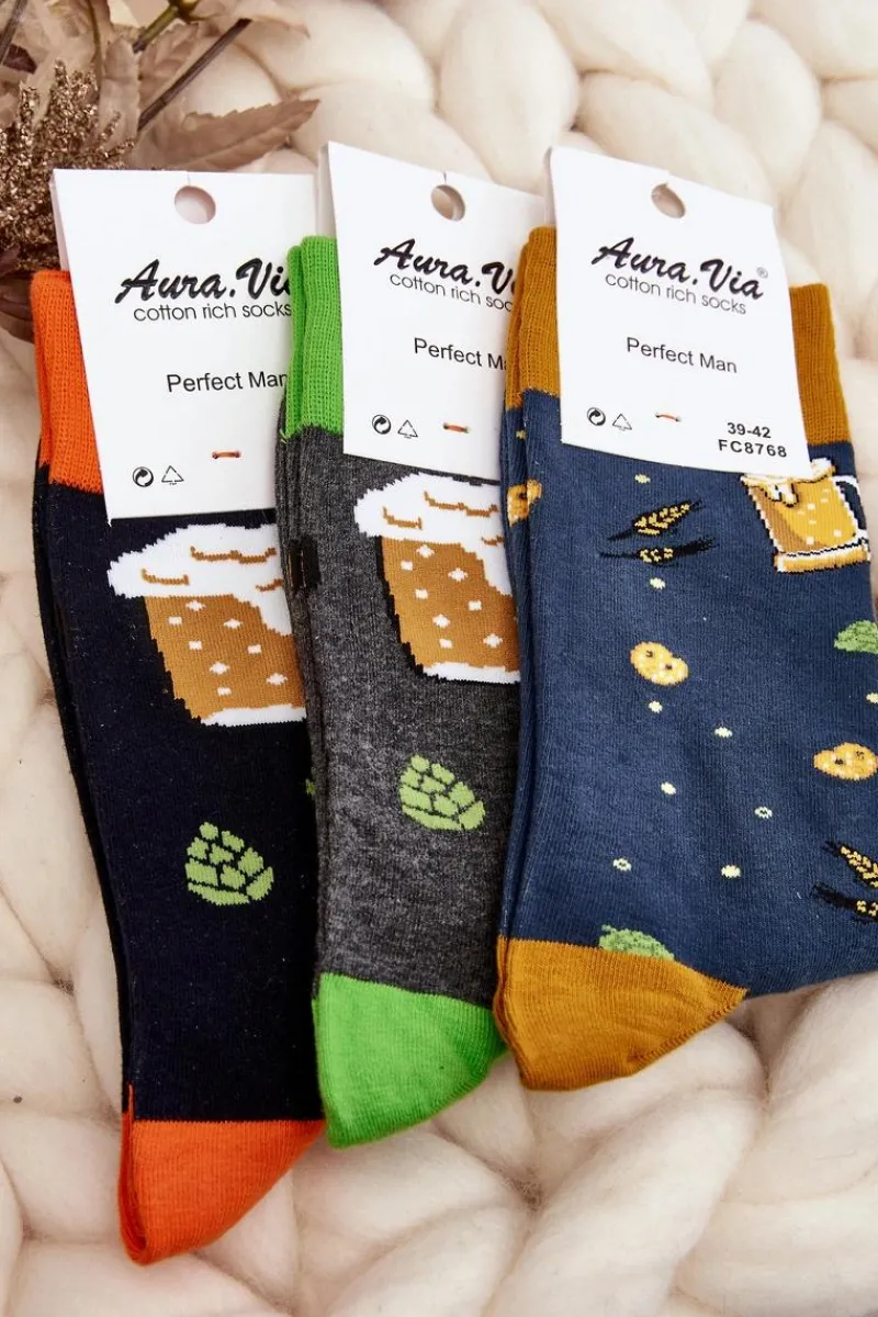 Online Męskie Skarpetki We Wzory Piwo Czarne - Wzór 2 Skarpetki|Skarpetki