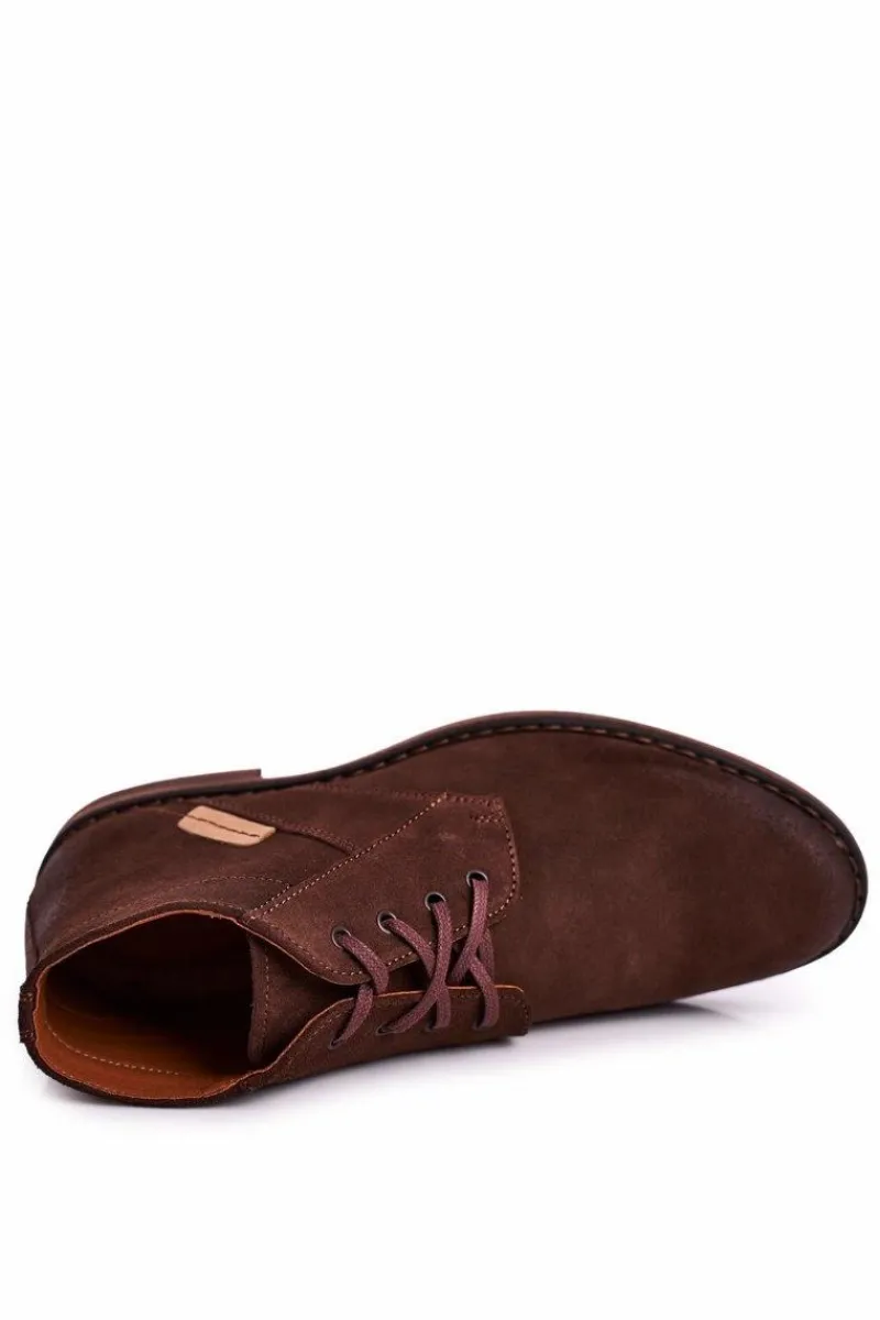 Best Boto Męskie Skórzane Botki Trzewiki BEDNAREK Brązowe