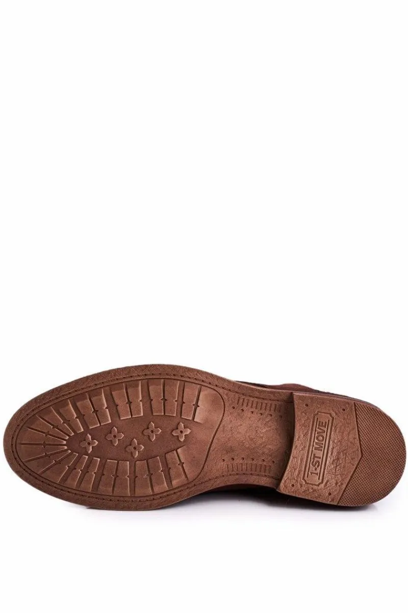 Best Boto Męskie Skórzane Botki Trzewiki BEDNAREK Brązowe