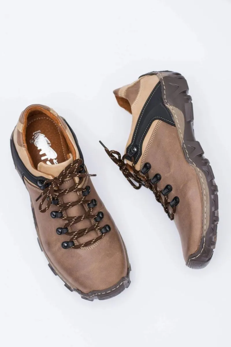 Hot Męskie Skórzane Brązowe Półbuty Trekkingowe Bednarek Męskie Obuwie Trekkingowe Męskie